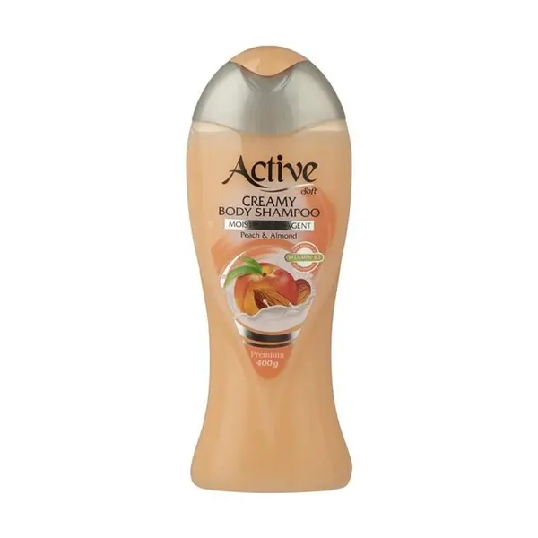 شامپو بدن کرمی اکتیو Peach And Almond هلو و بادام حجم 400 گرم