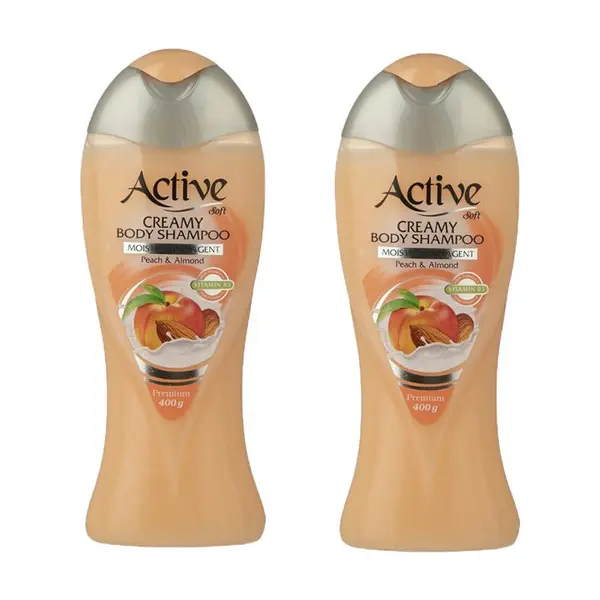 شامپو بدن کرمی اکتیو Peach And Almond هلو و بادام حجم 400 گرم