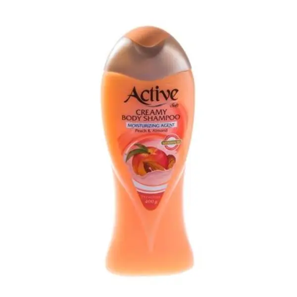 شامپو بدن کرمی اکتیو Peach And Almond هلو و بادام حجم 400 گرم
