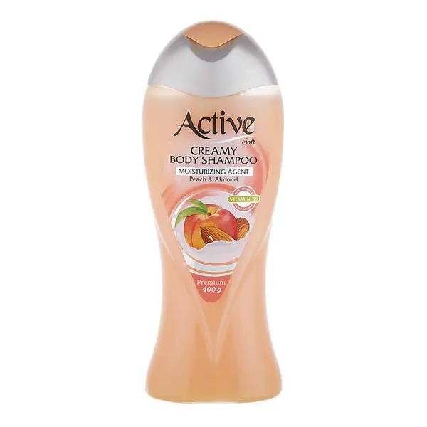 شامپو بدن کرمی اکتیو Peach And Almond هلو و بادام حجم 400 گرم