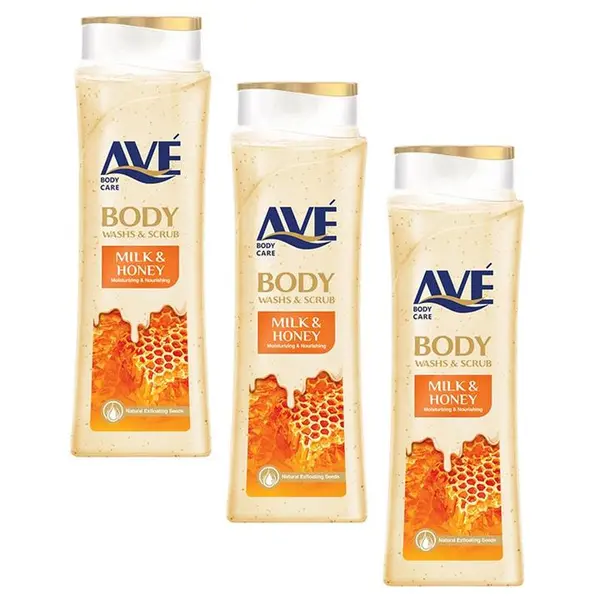 شامپو صورت و بدن اسکراب اوه مدل Milk And Honey وزن 380 گرم