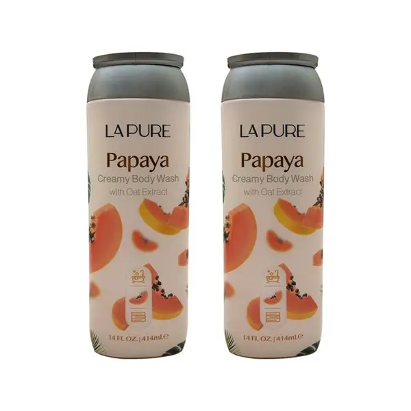 شامپو بدن لپیور مدل پاپایا Papaya حجم 414 میلی لیتر مجموعه 2 عددی