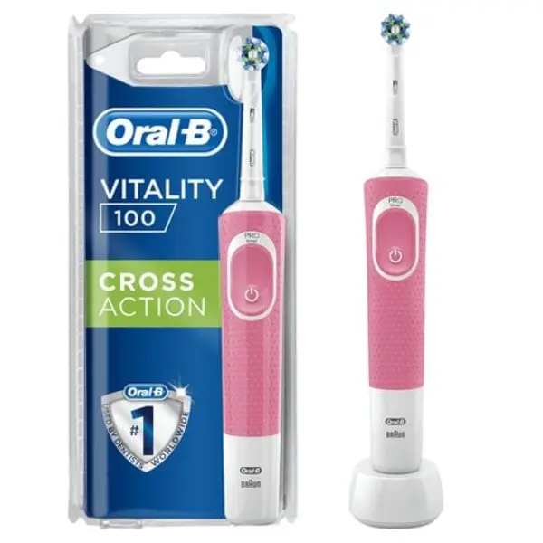 یدک یونیت مسواک برقی اورال بی Vitality 100 Black + سری مسواک Cross Action