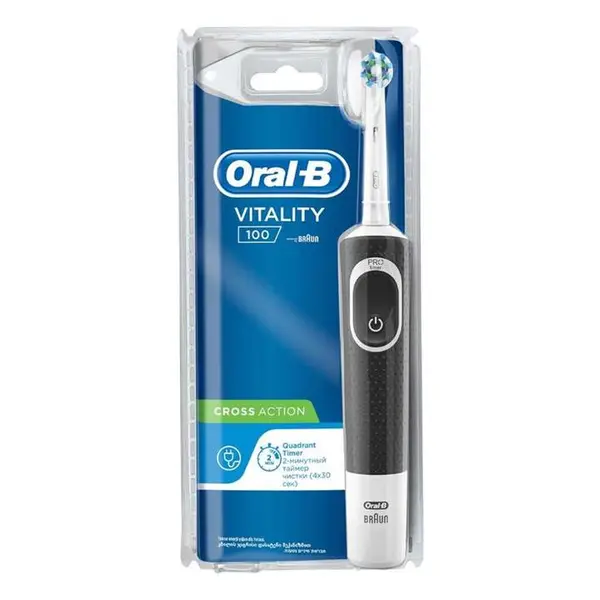 یدک یونیت مسواک برقی اورال بی Vitality 100 Black + سری مسواک Cross Action