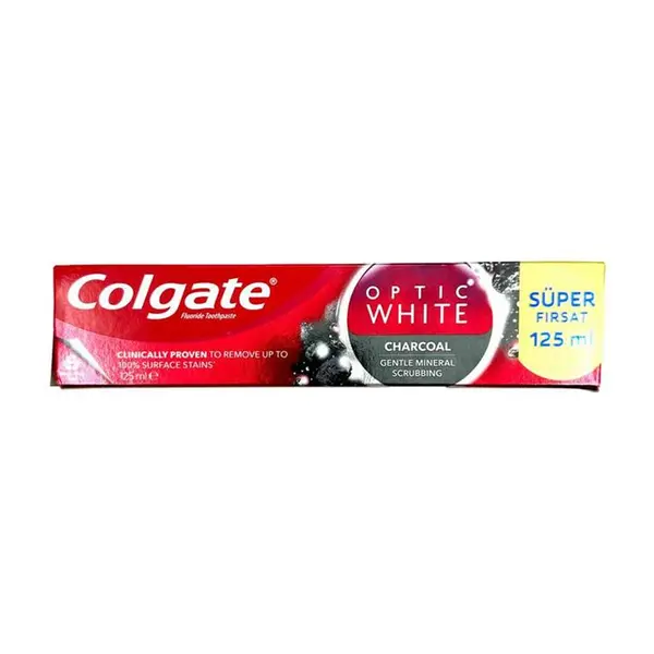 خمیر دندان کلگیت مدل OPTIC WHITE CHARCOAL حجم 125 میل