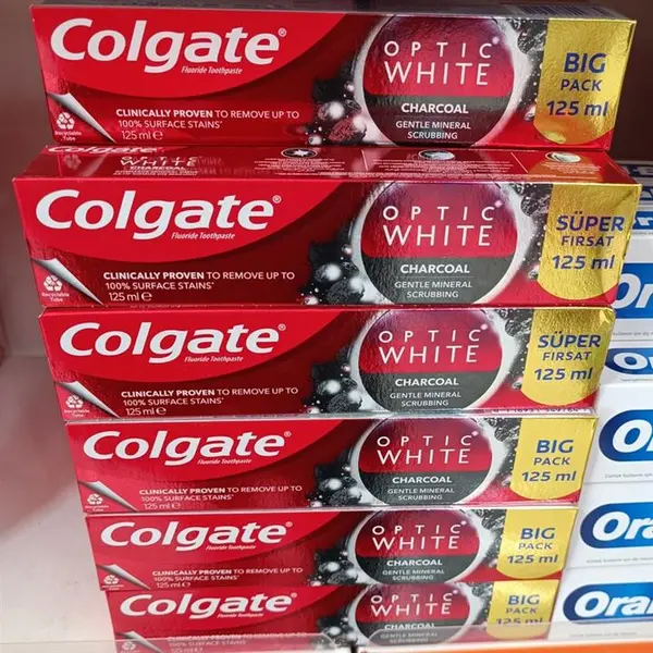 خمیر دندان کلگیت مدل OPTIC WHITE CHARCOAL حجم 125 میل