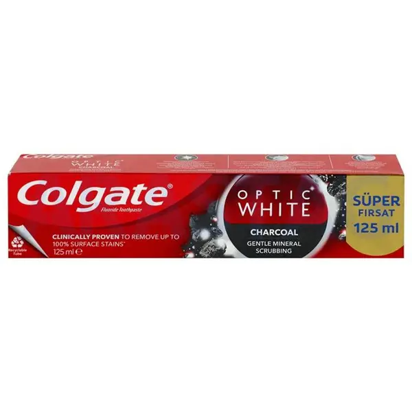 خمیر دندان کلگیت مدل OPTIC WHITE CHARCOAL حجم 125 میل