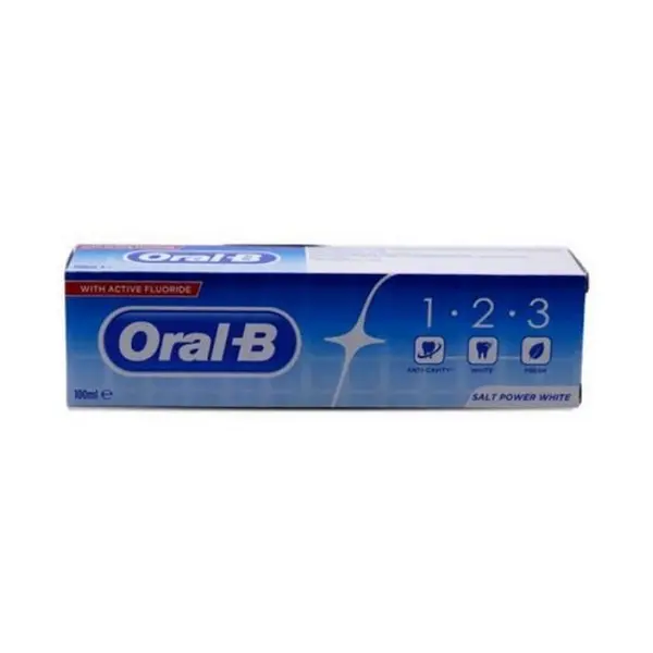 خمیر دندان اورال- بی مدل 1.2.3 Salt Power White حجم 100 میلی لیتر