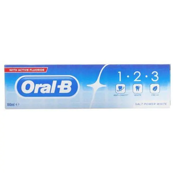 خمیر دندان اورال- بی مدل 1.2.3 Salt Power White حجم 100 میلی لیتر