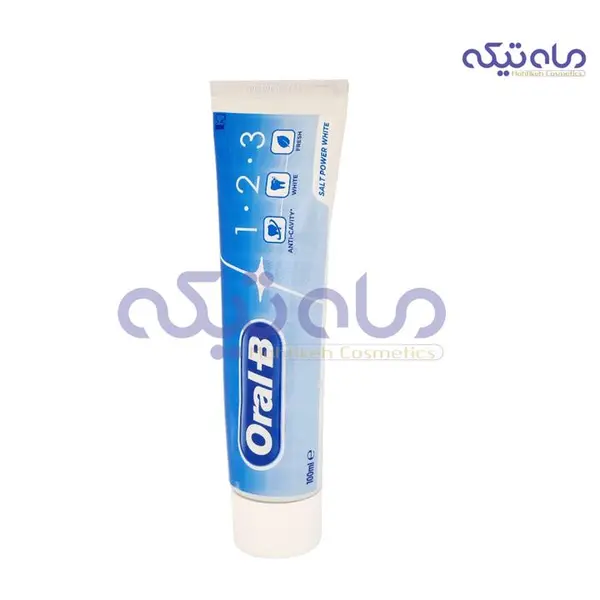 خمیر دندان اورال- بی مدل 1.2.3 Salt Power White حجم 100 میلی لیتر