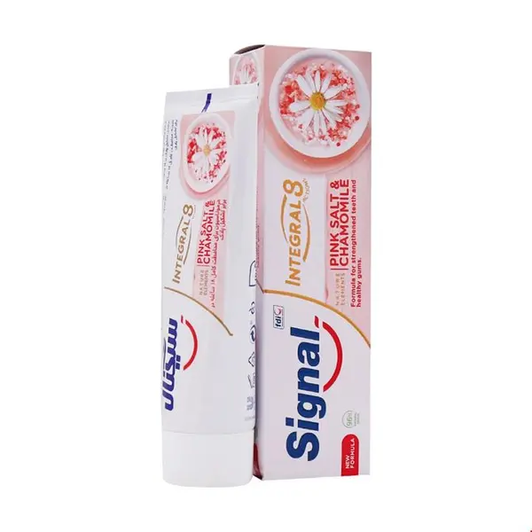 خمیر دندان اینتگرال 8 کاره حاوی نمک صورتی و روغن بابونه سیگنال 75 میلی لیتر