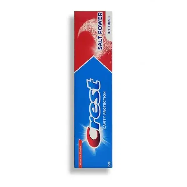 خمیر دندان 125ml کرست حاوی نمک پرقدرت و فلوراید فعال Crest toothpaste 125ml salt power icy fresh