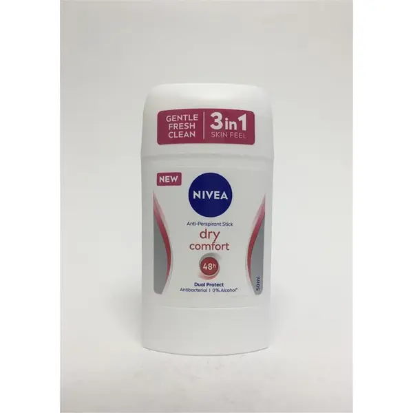 دئودورانت 2 گانه ضد تعریق و آنتی باکتریال نیوا مدل dry comfort محافظت 48 ساعته 50 گرمی NIVEA DRY COMFORT ANTI PERSPIRANT STICK