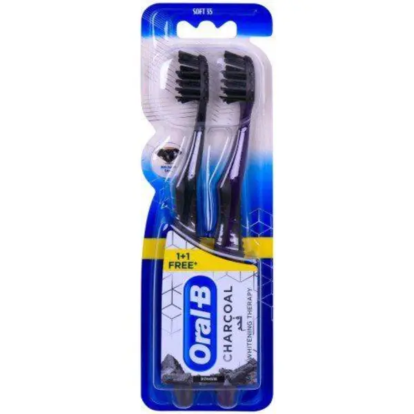 مسواک ذغال سفیدکننده مدیوم اورال بی (2 عددی) Oral B Medium Charcoal Whitening Therapy Toothbrush