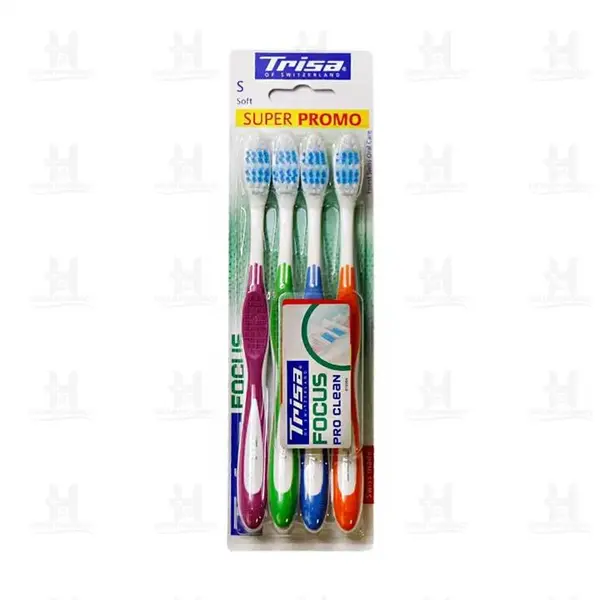 مسواک تریزا سری Super Promo مدل Focus Pro Clean با برس متوسط بسته 4 عددی