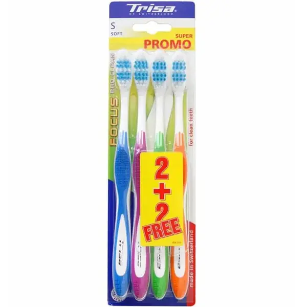 مسواک تریزا سری Super Promo مدل Focus Pro Clean با برس متوسط بسته 4 عددی