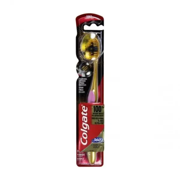 مسواک کولگیت Colgate زغالی مدل 360 برس نرم