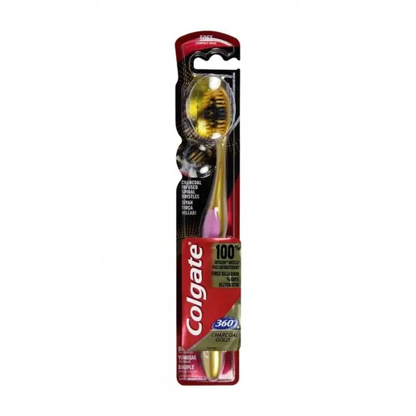 مسواک کولگیت Colgate زغالی مدل 360 برس نرم