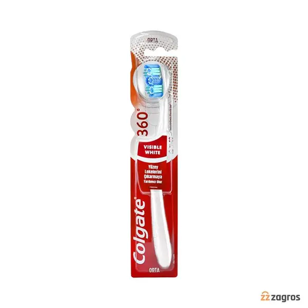مسواک کلگیت Colgate مدل 360 visible white با برس متوسط
