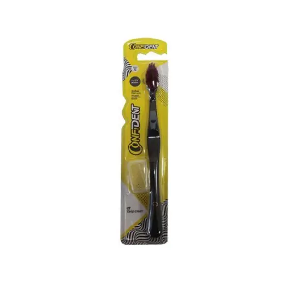 مسواک کانفیدنت مدل Golden Charcoal با برس نرم