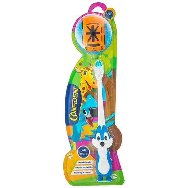 مسواک کانفیدنت مدل Happy Sqierrel با برس نرم