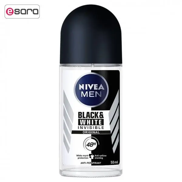 رول ضد تعریق مردانه نیوآ مدل Invisble Black and White حجم 50 میلی لیتر