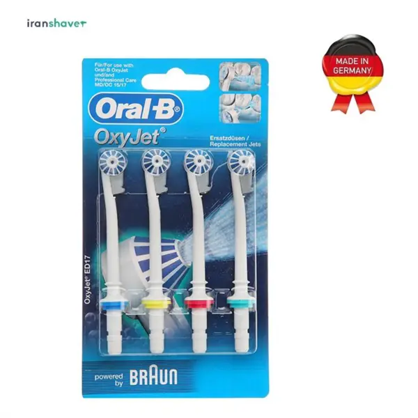 سری یدک مسواک برقی اورال-بی مدل ED 17-4 Oxyjet بسته 4 عددی