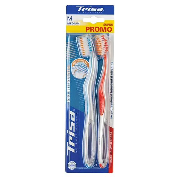 پک دو عددی مسواک تریزا مدل Pro Interdental با برس متوسط