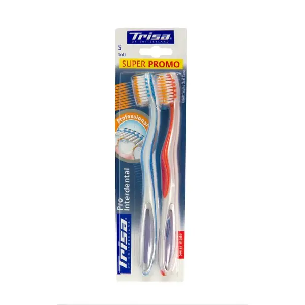 مسواک تریزا مدل Pro Interdental با برس نرم بسته 2 عددی