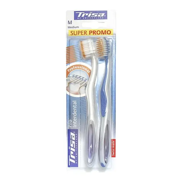 پک دو عددی مسواک تریزا مدل Pro Interdental با برس متوسط