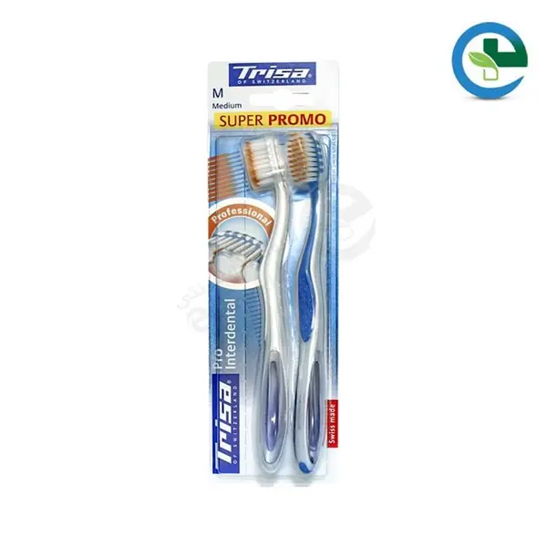 پک دو عددی مسواک تریزا مدل Pro Interdental با برس متوسط