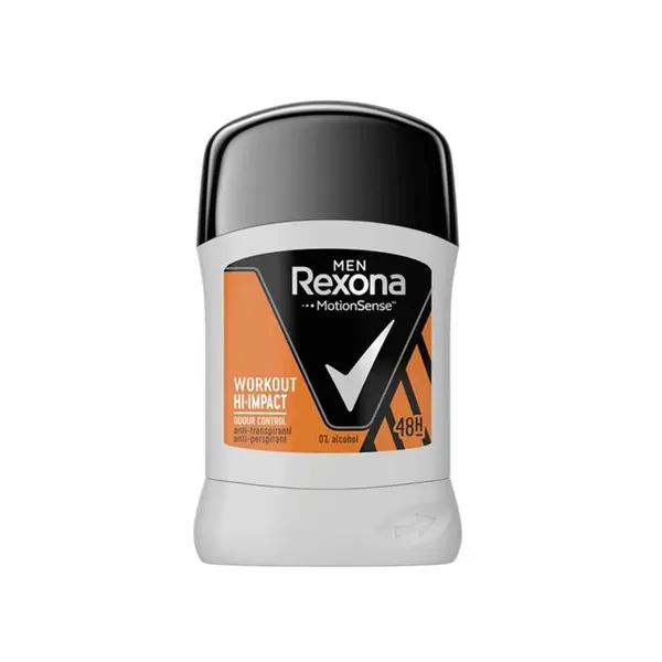 زیربغل رکسونا Rexonaمردانه با ماندگاری 48 ساعته بدون الکل مدل Workout Hi-impact