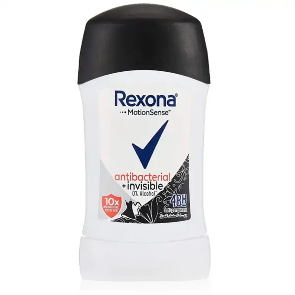 مام استیک ضد تعریق رکسونا مدل آنتی باکتریال اینویزیبل Rexona stick Antibacterial invisible حجم 40 گرم فیلیپین