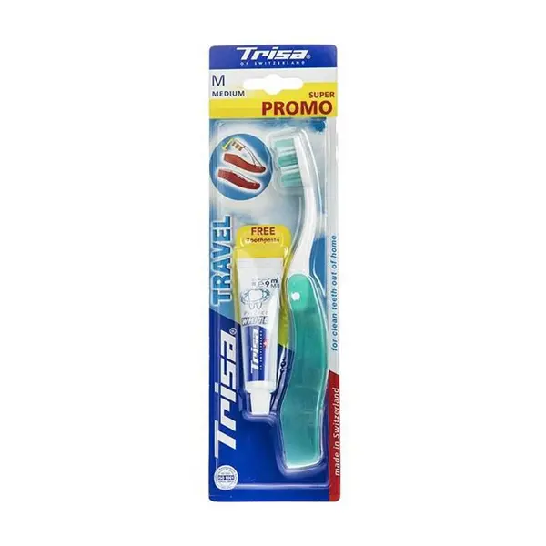 مسواک مسافرتی تریزا مدل Super Promo  + خمیر دندان تریزا  Travel Toothbrush