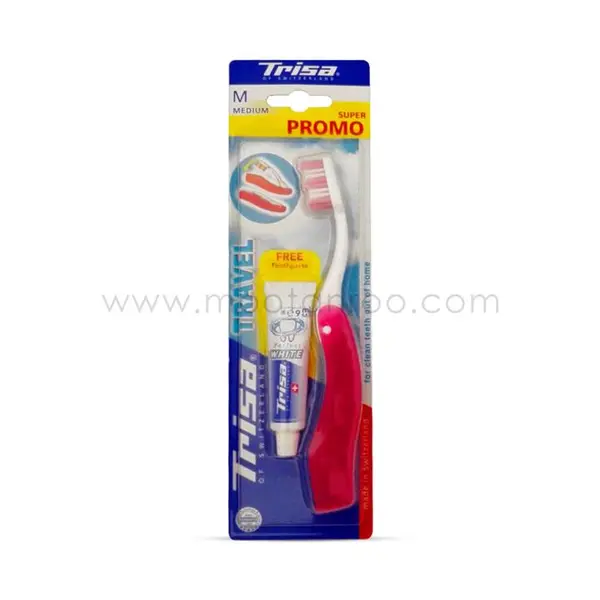 مسواک مسافرتی تریزا مدل Super Promo  + خمیر دندان تریزا  Travel Toothbrush