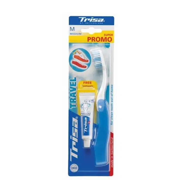 مسواک مسافرتی تریزا مدل Super Promo  + خمیر دندان تریزا  Travel Toothbrush