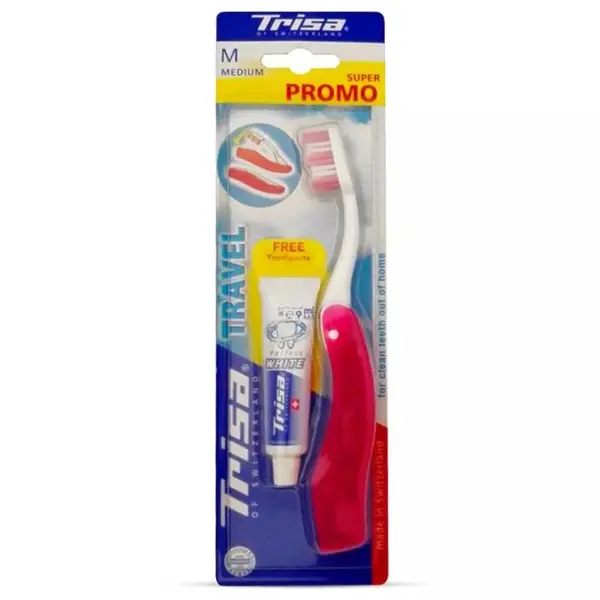 مسواک مسافرتی تریزا مدل Super Promo  + خمیر دندان تریزا  Travel Toothbrush