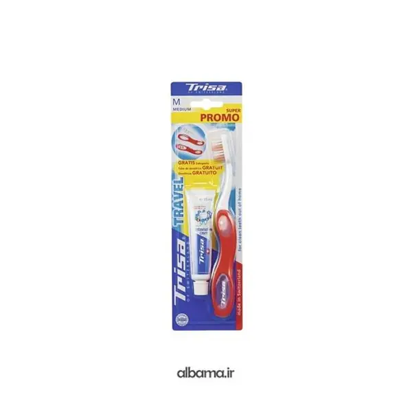 مسواک مسافرتی تریزا مدل Super Promo  + خمیر دندان تریزا  Travel Toothbrush