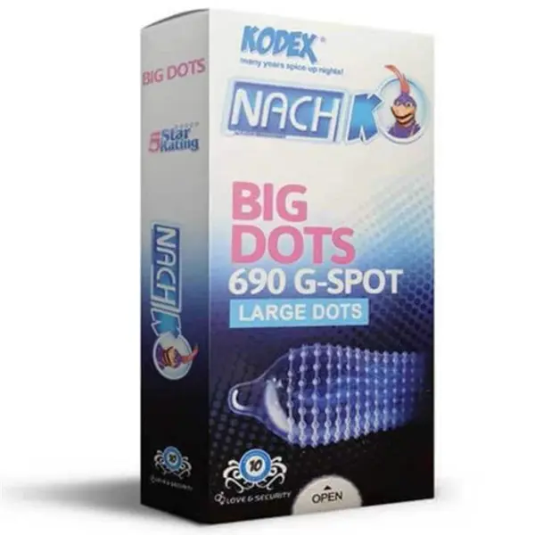 کاندوم ناچ کدکس مدل BIG DOTS بیگ داتس بسته 10 عددی