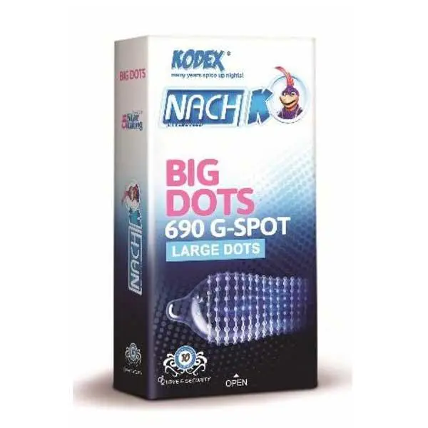 کاندوم ناچ کدکس مدل BIG DOTS بیگ داتس بسته 10 عددی