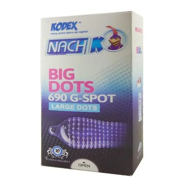 کاندوم ناچ کدکس مدل BIG DOTS بیگ داتس بسته 10 عددی