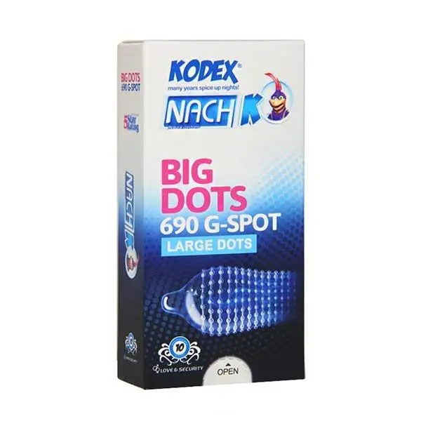 کاندوم ناچ کدکس مدل BIG DOTS بیگ داتس بسته 10 عددی
