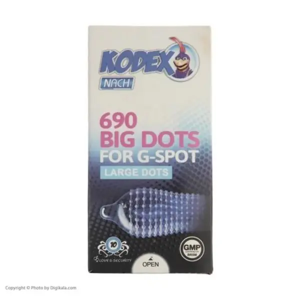 کاندوم ناچ کدکس مدل BIG DOTS بیگ داتس بسته 10 عددی
