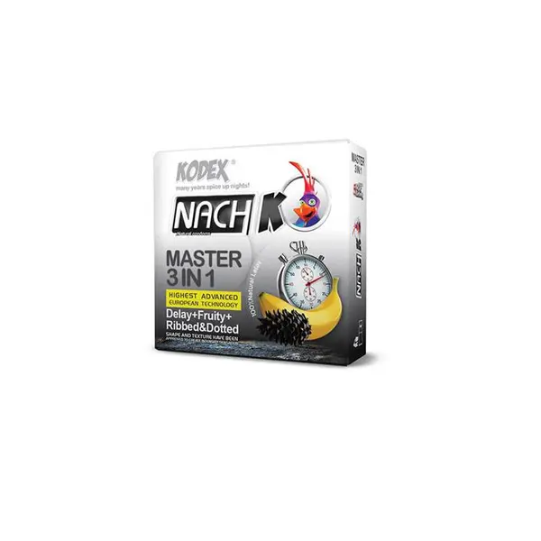 کاندوم تاخیری کدکس مدل Master 3 In 1 بسته 12 عددی