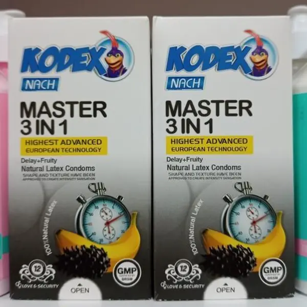 کاندوم تاخیری کدکس مدل Master 3 In 1 بسته 12 عددی