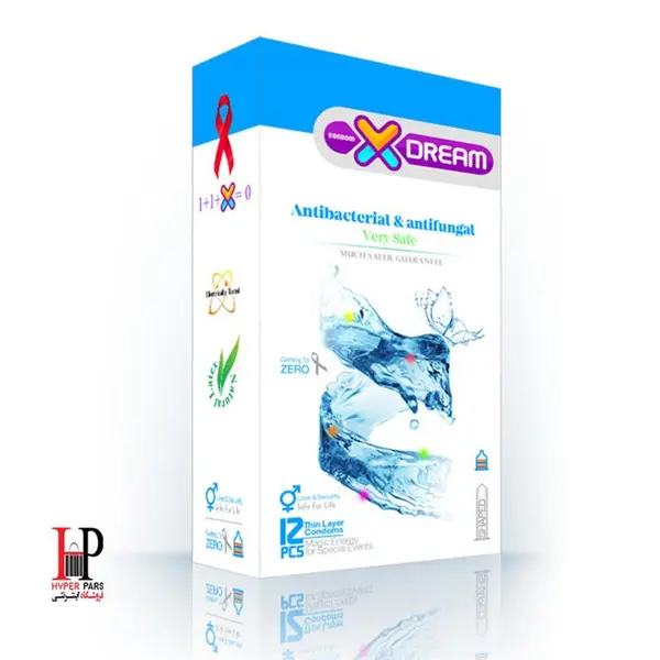 کاندوم ضد باکتری و ضد قارچ ایکس دریم  بسته 12 عددی