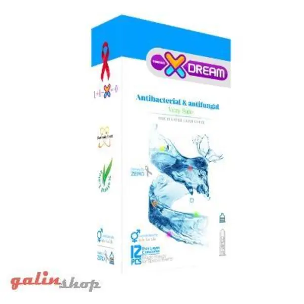 کاندوم ضد باکتری و ضد قارچ ایکس دریم  بسته 12 عددی