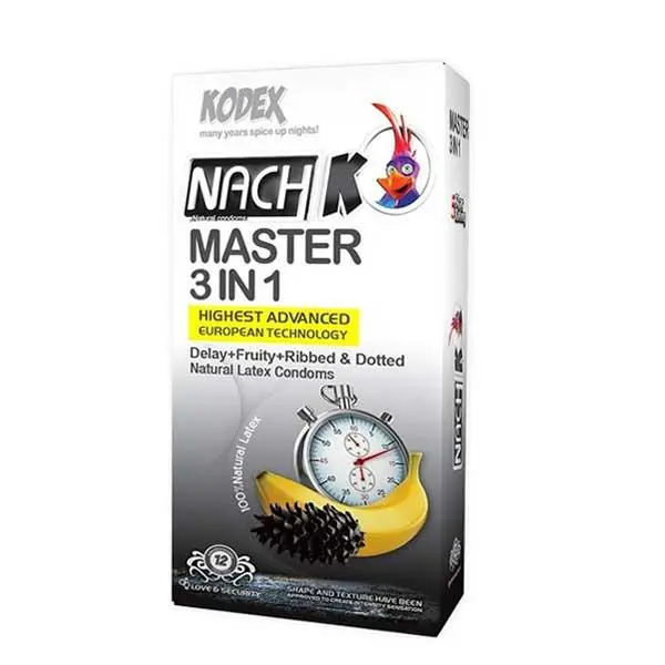 کاندوم تاخیری کدکس مدل Master 3 In 1 بسته 12 عددی