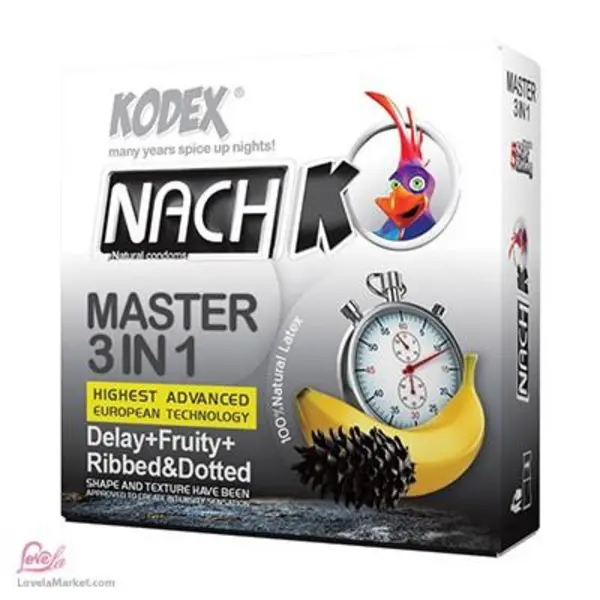 کاندوم تاخیری کدکس مدل Master 3 In 1 بسته 12 عددی