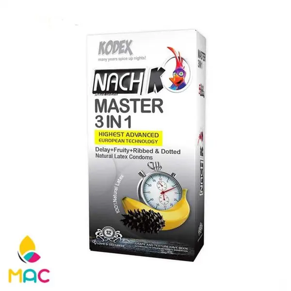 کاندوم تاخیری کدکس مدل Master 3 In 1 بسته 12 عددی